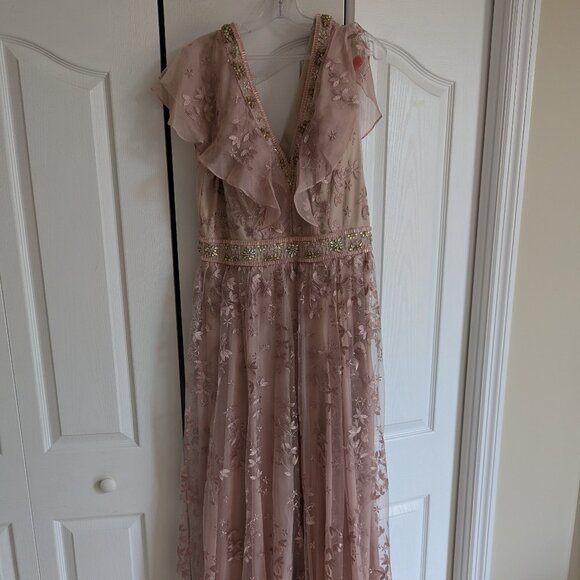 Lara 29966 - Lace, V-Neck Dress, Color Mauve, Size 14, NWT - Picture 4 of 6